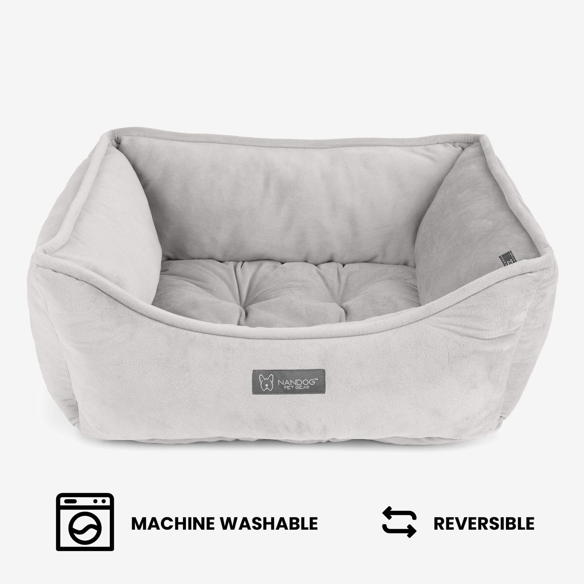 Luxurious Reversible Pet Bed for Dogs & Cats - Signature Pearl Gray Comfort