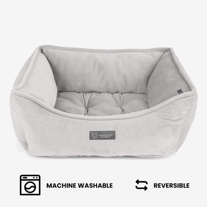 Luxurious Reversible Pet Bed for Dogs & Cats - Signature Pearl Gray Comfort