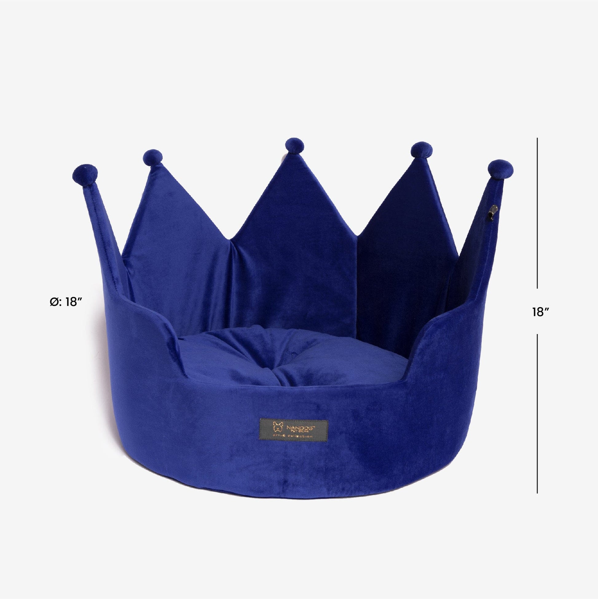 Luxury Cloud Royal Blue Crown Pet Bed for Dogs & Cats - Supreme Comfort
