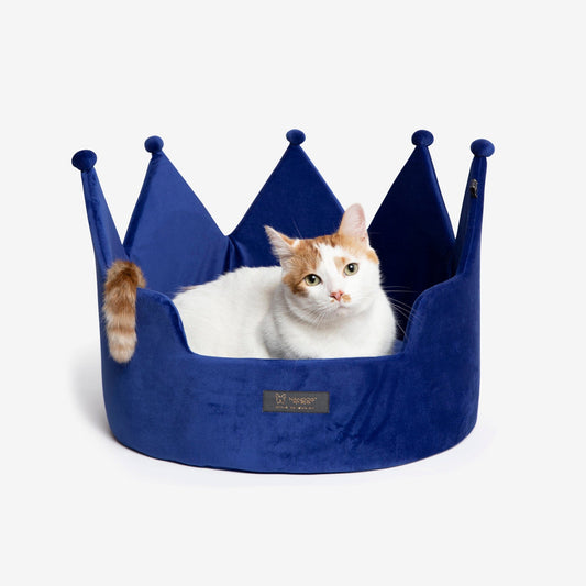 Luxury Cloud Royal Blue Crown Pet Bed for Dogs & Cats - Supreme Comfort