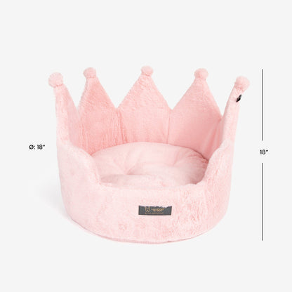 Supreme Comfort Royal Pink Crown Pet Bed for Dogs and Cats