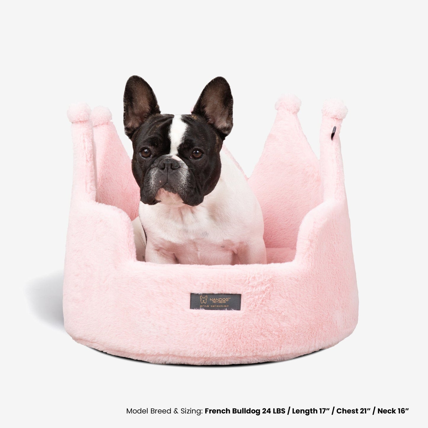 Supreme Comfort Royal Pink Crown Pet Bed for Dogs and Cats