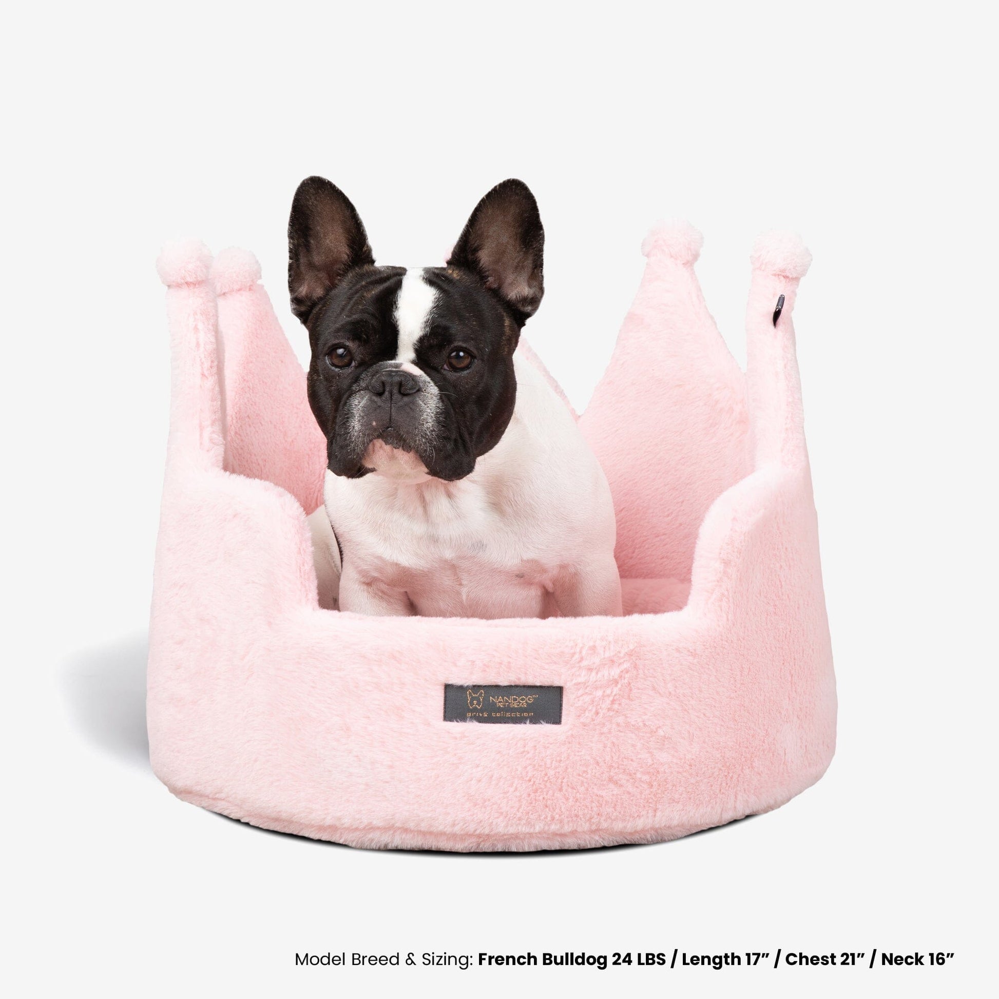 Supreme Comfort Royal Pink Crown Pet Bed for Dogs and Cats
