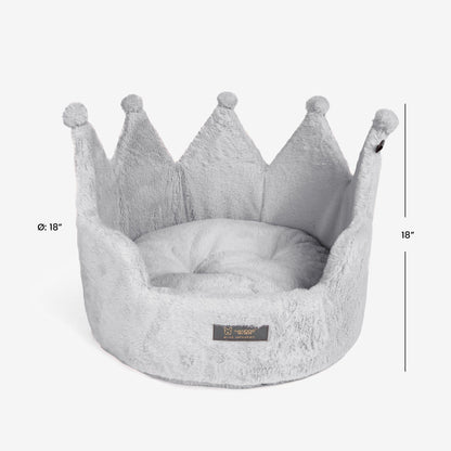 Plush Royal Gray Crown Dog Cat Bed Cloud Prive Collection