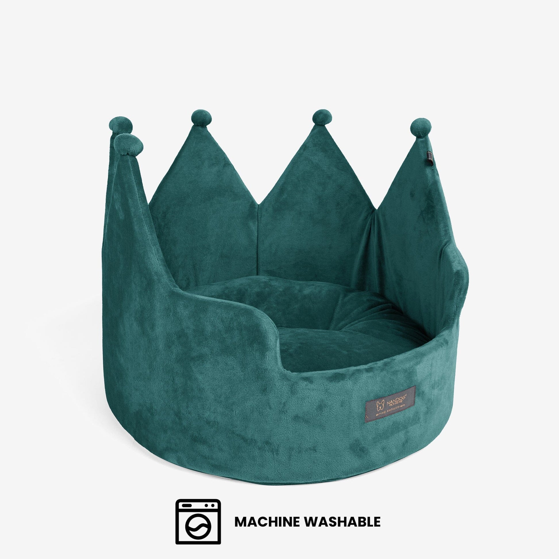 Royal Green Crown Pet Bed: Plush Cloud Prive Collection for Dogs & Cats