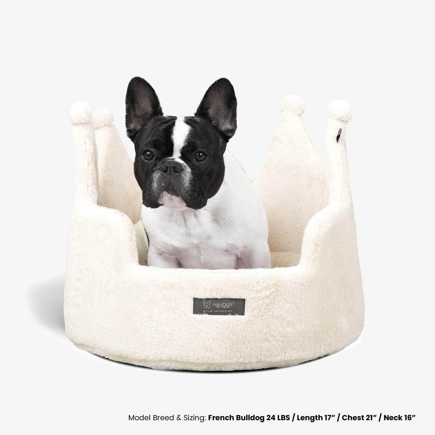 Regal Ivory Crown Pet Bed for Dogs & Cats: Supreme Plush Comfort