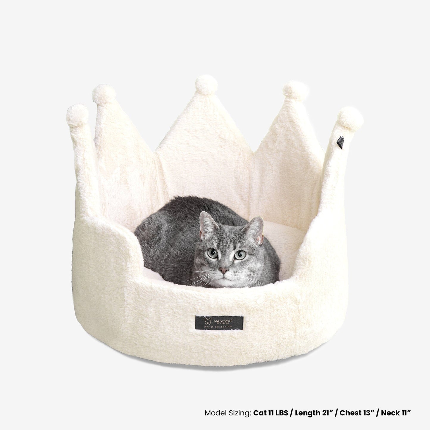 Regal Ivory Crown Pet Bed for Dogs & Cats: Supreme Plush Comfort