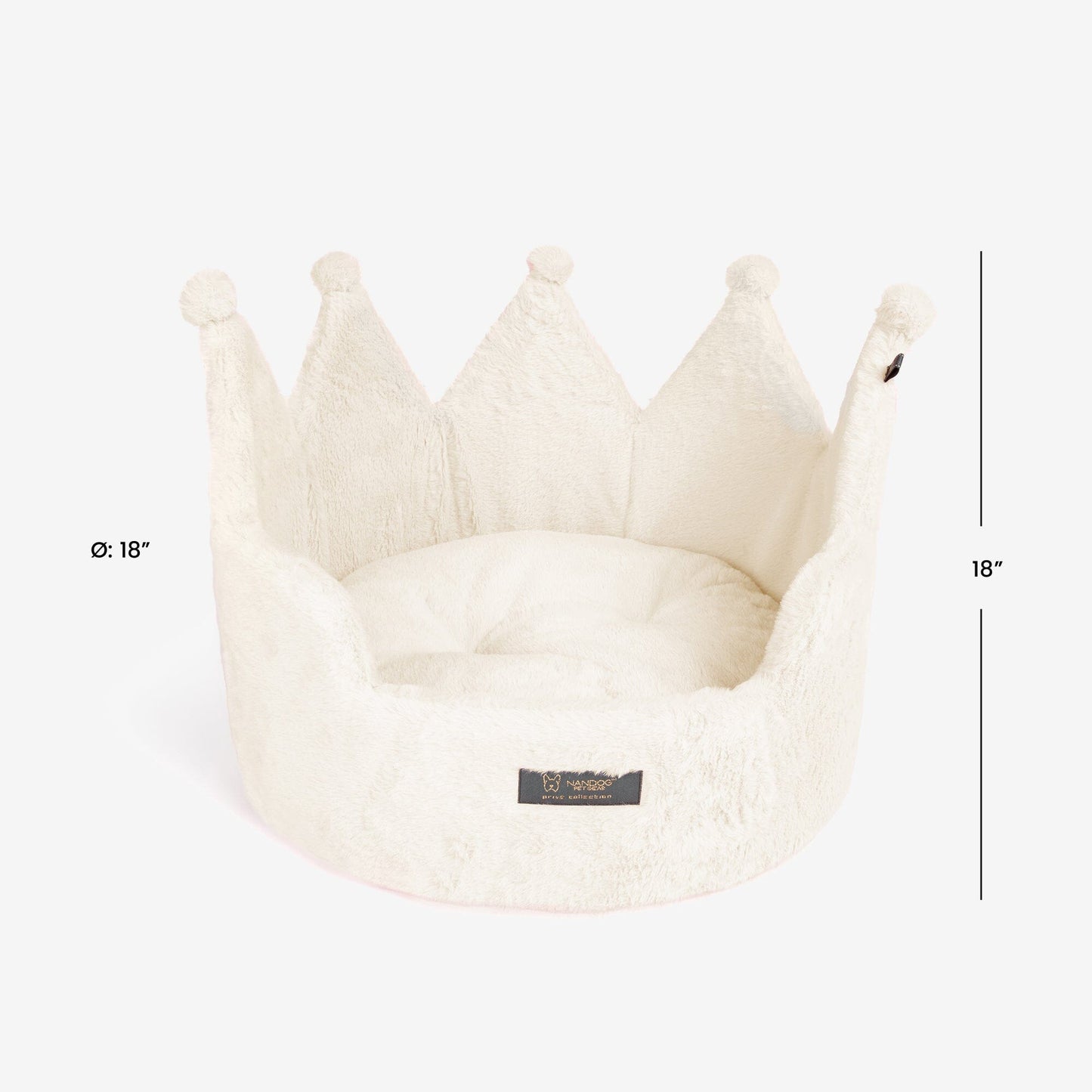 Regal Ivory Crown Pet Bed for Dogs & Cats: Supreme Plush Comfort