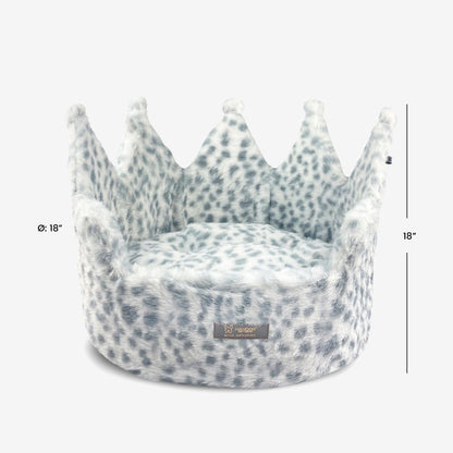 Snow Leopard Crown Pet Bed: Plush Comfort for Dogs and Cats