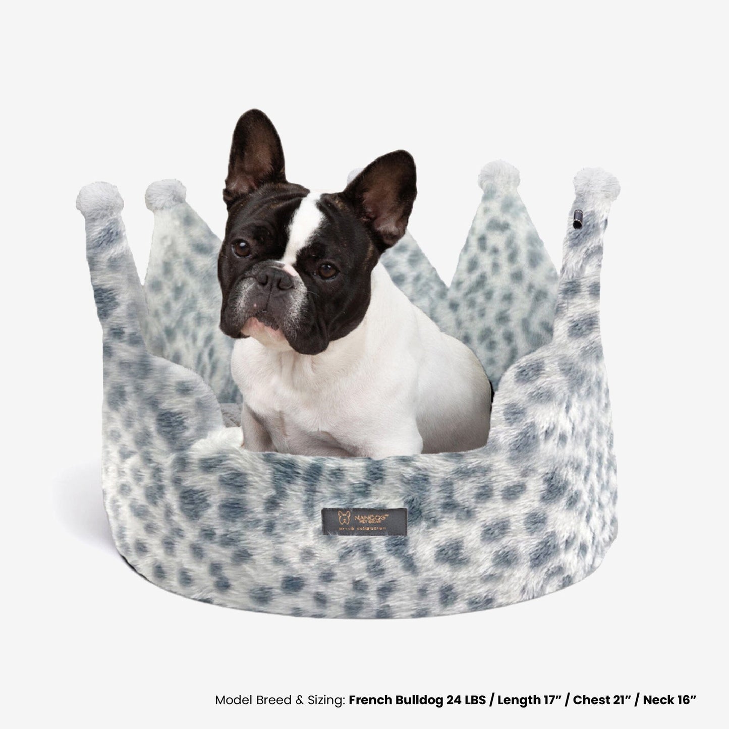 Snow Leopard Crown Pet Bed: Plush Comfort for Dogs and Cats