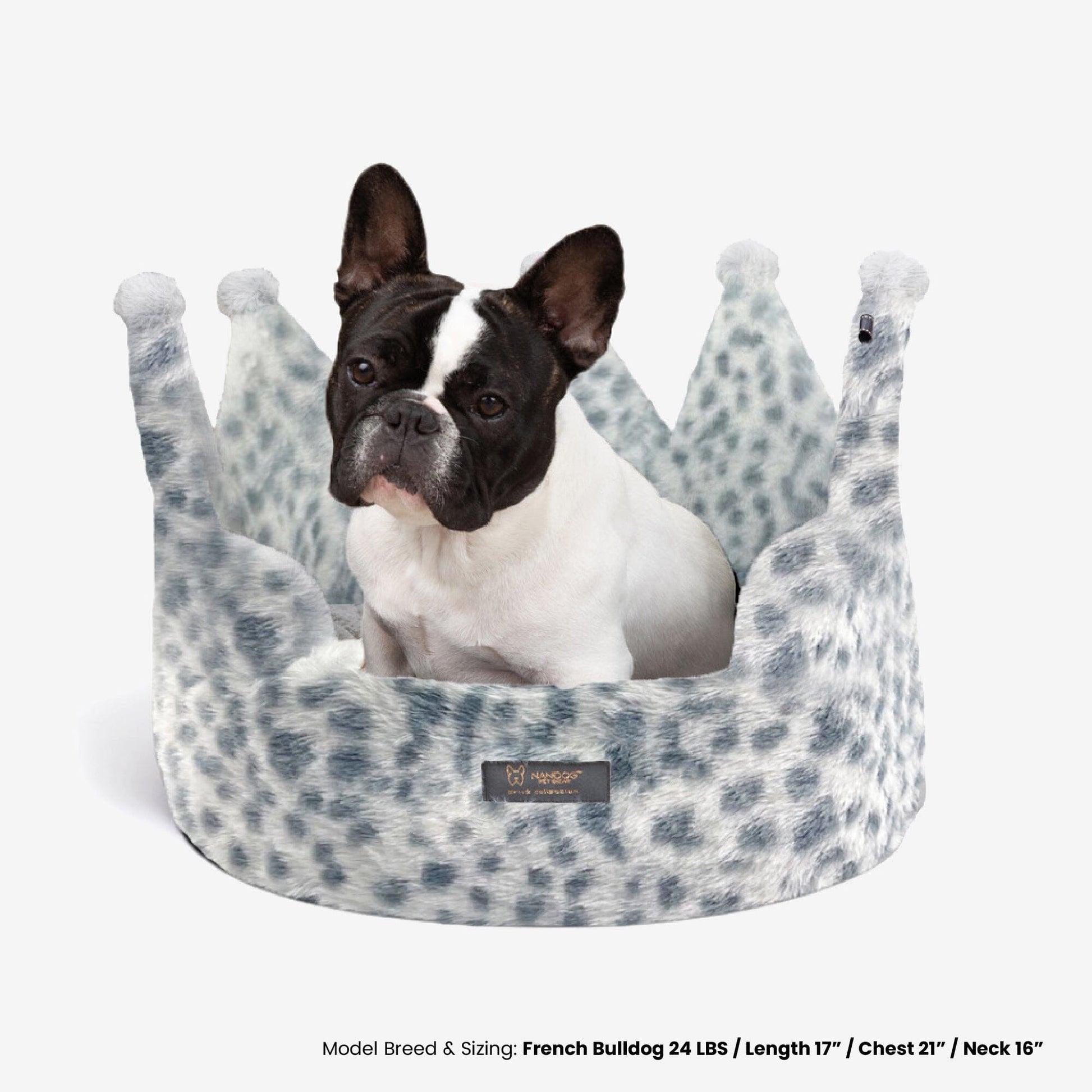 Snow Leopard Crown Pet Bed: Plush Comfort for Dogs and Cats