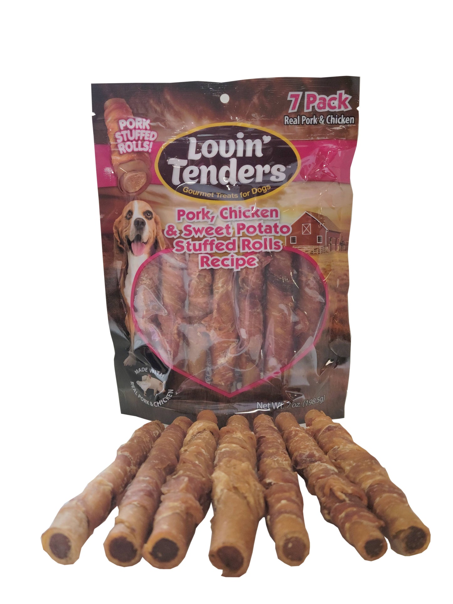 Lovin' Tenders Pork Chicken Sweet Potato Stuffed Rolls, 7-Pk