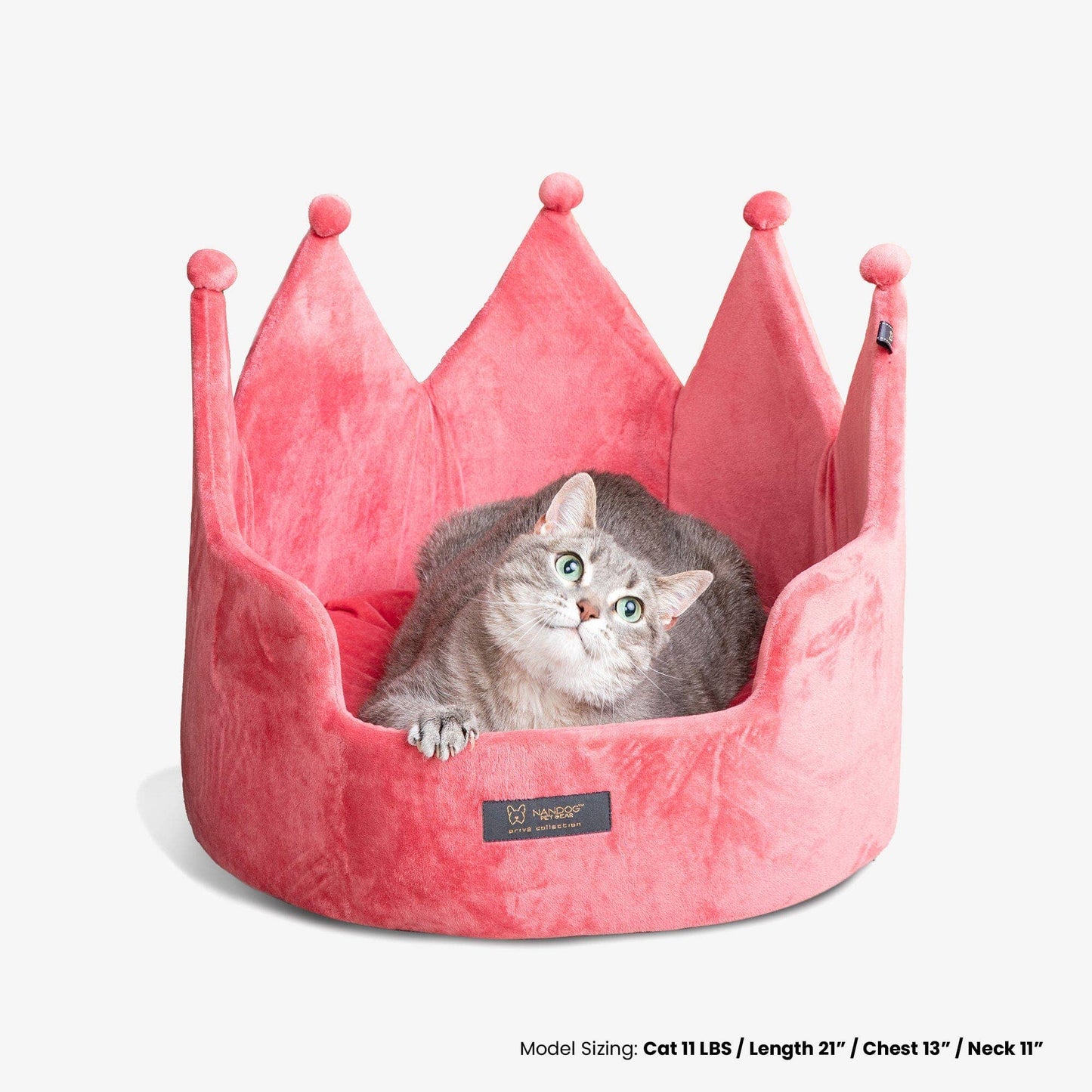 Nandog Crown Dog & Cat Fun Bed Prive Collection - Royal Pink