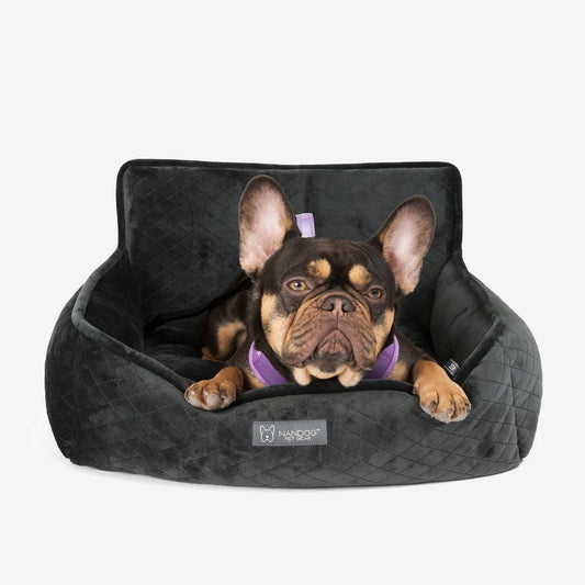 Secure Gray Medium Dog Car Seat for Safe and Comfortable Rides