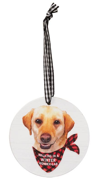 "Winter Wonder-Lab" Round Ornament, 3 Assorted