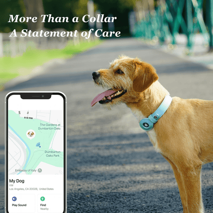 Silver-Powered Freshness Microfiber Vegan Leather AirTag Dog Collar