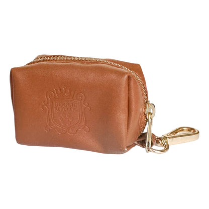 The Classic Waste Bag Holder - Saddle (Gold Hardware)