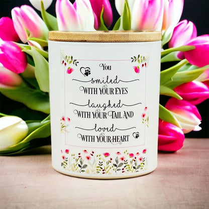 Dog Sympathy Candle - Bamboo Sealed Lid