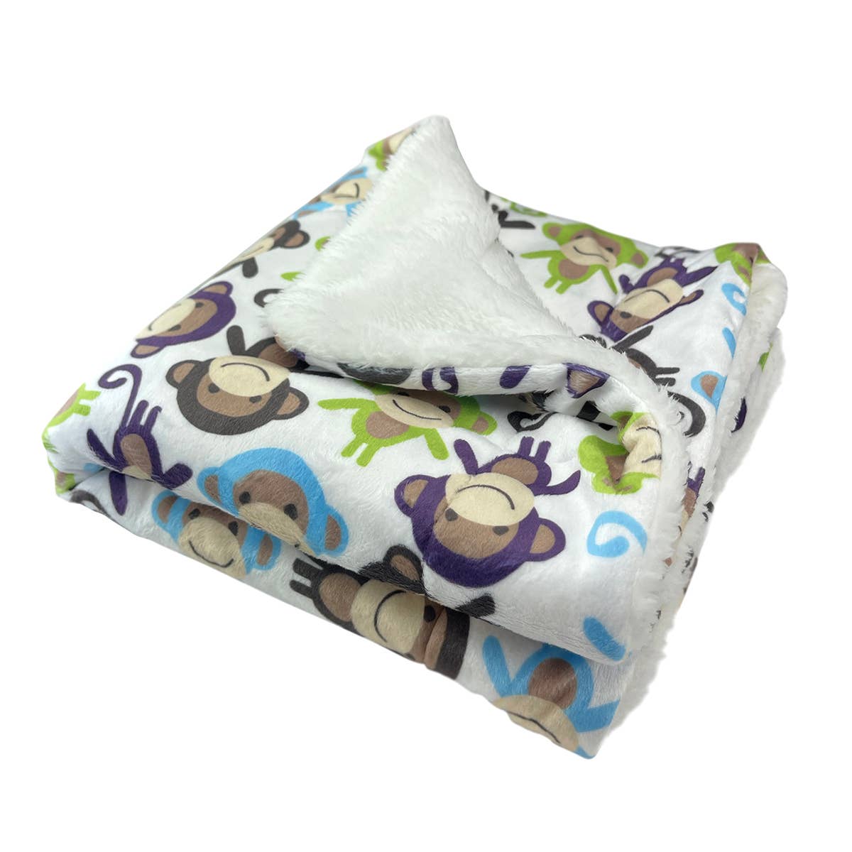 Double Layered Ultra Soft Minky/Plush Monkey Blanket