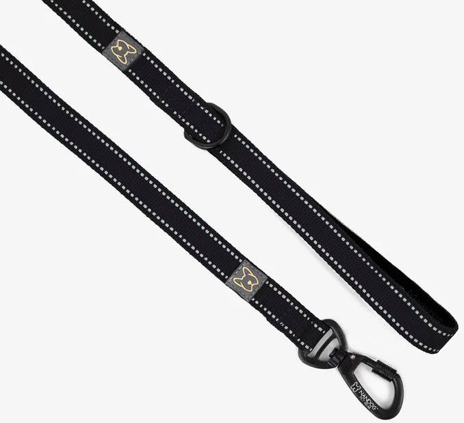 NANDOG Anti-Push Sport Dog Leash With Neoprene Handle -BLACK