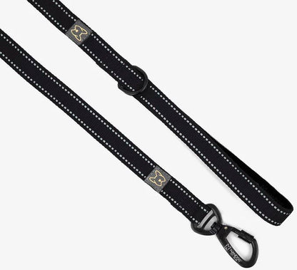 NANDOG Anti-Push Sport Dog Leash With Neoprene Handle -BLACK