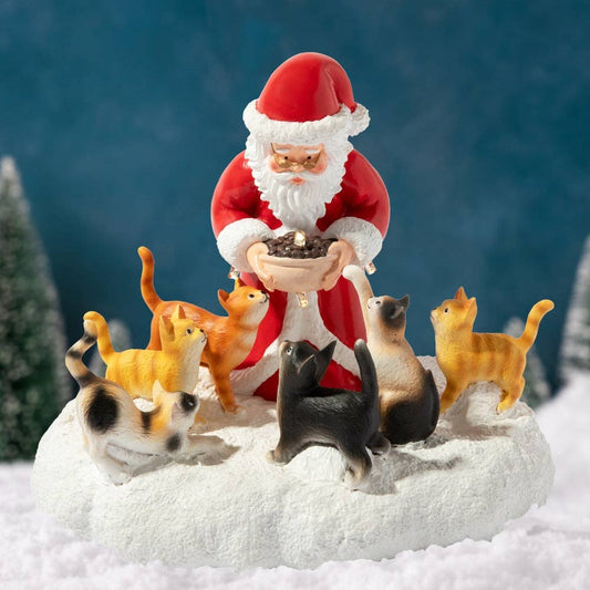 Santa’s Light Of Hope- A Cat’s Christmas Wish Inspirational Collectible Figurine- Helps Feed Shelter Cats in Need -Faire