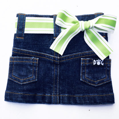 Adjustable Jane Denim Dog Skirt Belts: D-Ring & Bow Styles, Vibrant Colors