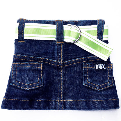 Adjustable Jane Denim Dog Skirt Belts: D-Ring & Bow Styles, Vibrant Colors