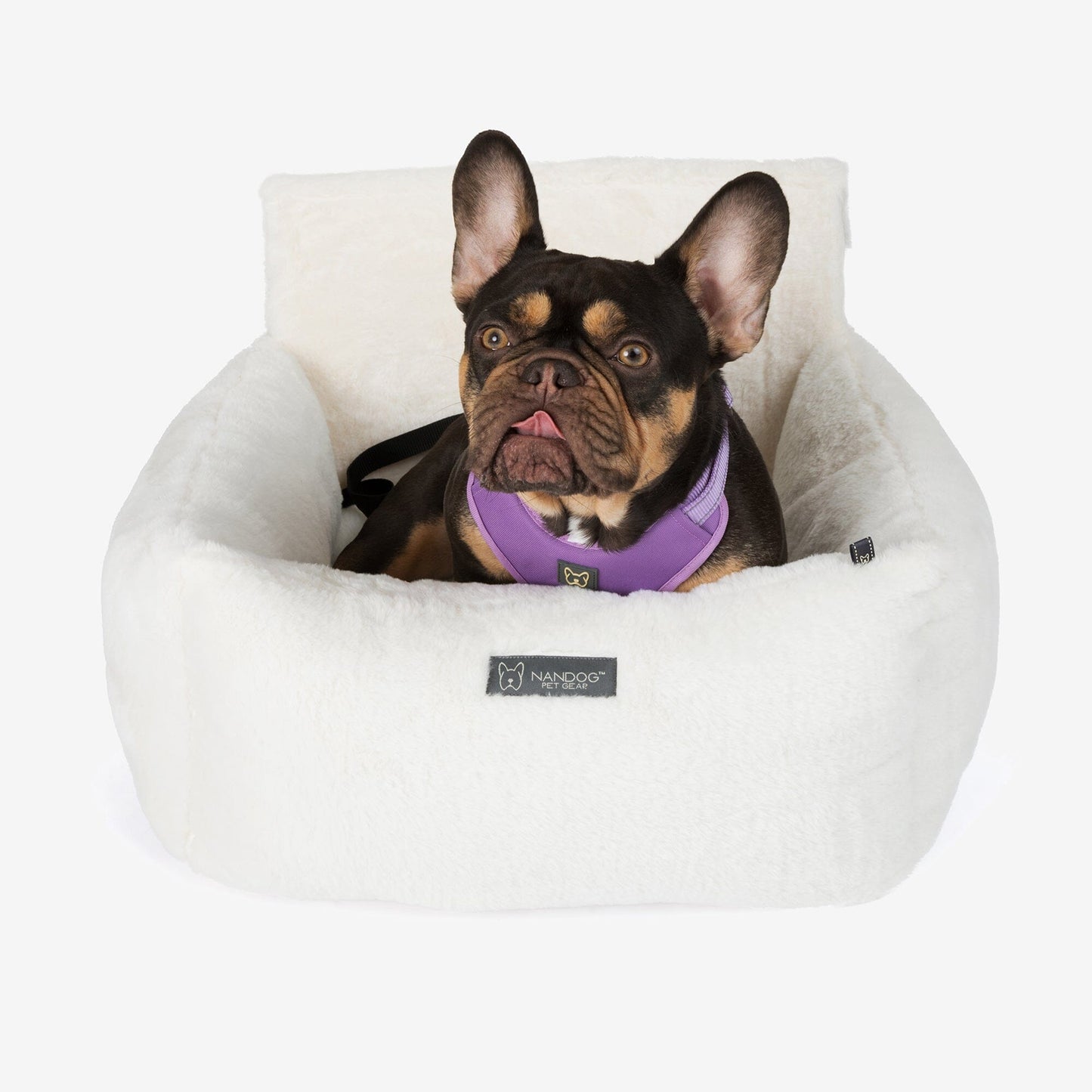 Luxurious Ivory Cloud Dog Car Seat for Safe, Cozy Medium Pet Travel