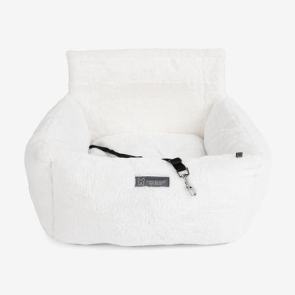 Luxurious Ivory Cloud Dog Car Seat for Safe, Cozy Medium Pet Travel