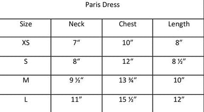 Elegant Paris Dog Dress: 100% Cotton, Eiffel Tower, Crochet Purse Accessory