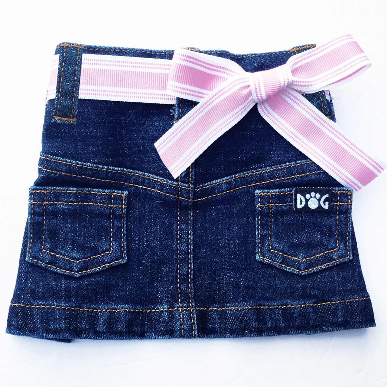 Adjustable Jane Denim Dog Skirt Belts: D-Ring & Bow Styles, Vibrant Colors