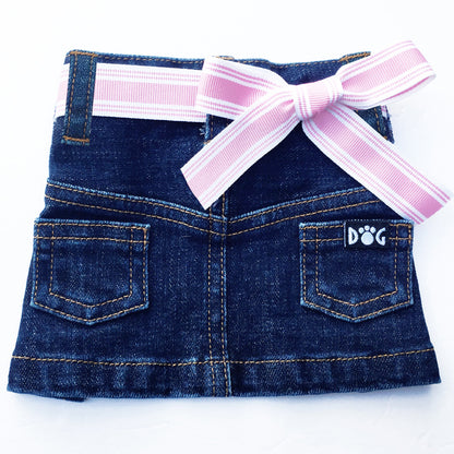 Adjustable Jane Denim Dog Skirt Belts: D-Ring & Bow Styles, Vibrant Colors