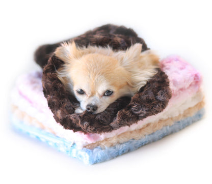 Luxury Rosebud Puppy Snuggle Sleeping Bag with Zipper, Warm Plush Blanket