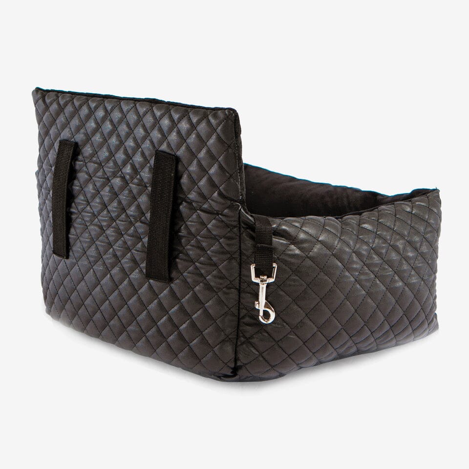 Luxury Vegan Leather Dog Car Seat Bed: Secure, Plush Comfort for Pets