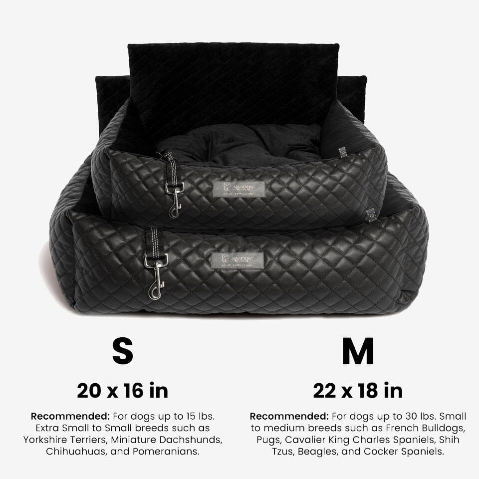 Luxury Vegan Leather Dog Car Seat Bed: Secure, Plush Comfort for Pets