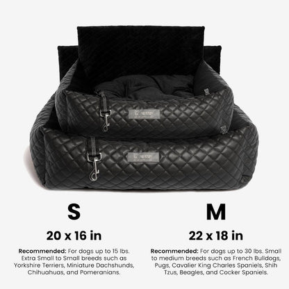 Luxury Vegan Leather Dog Car Seat Bed: Secure, Plush Comfort for Pets
